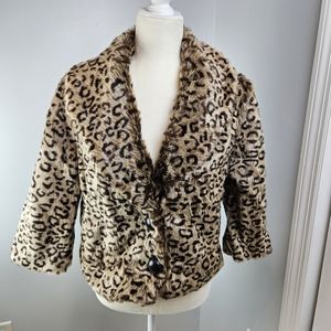 Faux fur cheeta coat